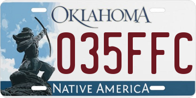 OK license plate 035FFC