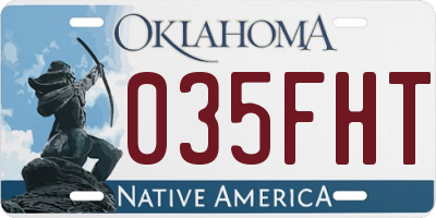 OK license plate 035FHT