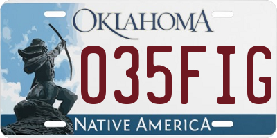 OK license plate 035FIG