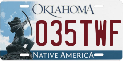 OK license plate 035TWF