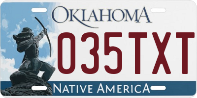 OK license plate 035TXT