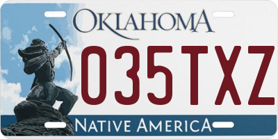 OK license plate 035TXZ