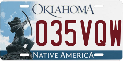 OK license plate 035VQW