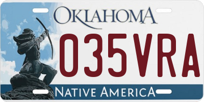 OK license plate 035VRA