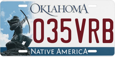 OK license plate 035VRB