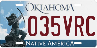 OK license plate 035VRC