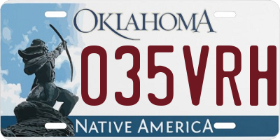 OK license plate 035VRH
