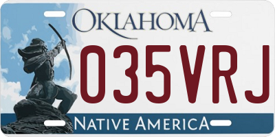 OK license plate 035VRJ