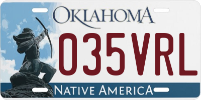 OK license plate 035VRL