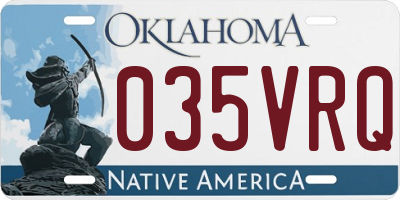 OK license plate 035VRQ
