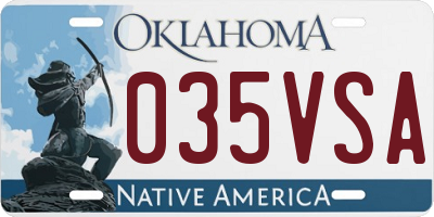 OK license plate 035VSA