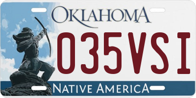OK license plate 035VSI
