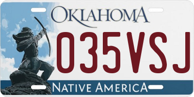 OK license plate 035VSJ