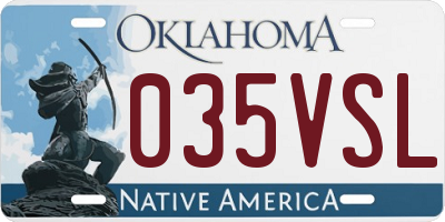 OK license plate 035VSL