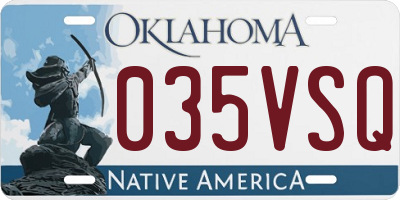 OK license plate 035VSQ