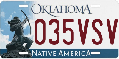 OK license plate 035VSV