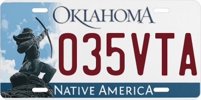 OK license plate 035VTA