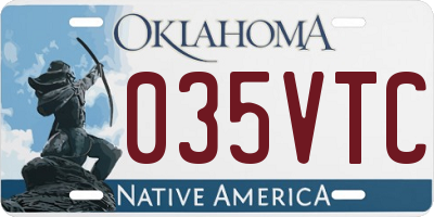 OK license plate 035VTC