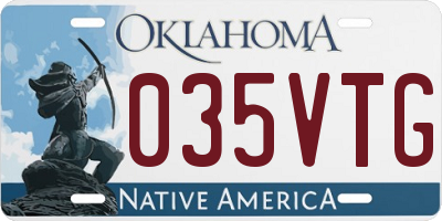 OK license plate 035VTG