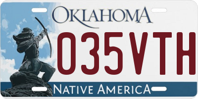 OK license plate 035VTH