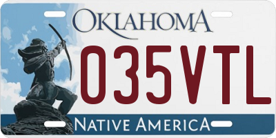 OK license plate 035VTL