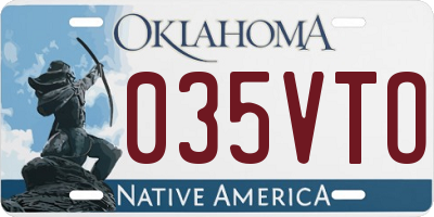 OK license plate 035VTO