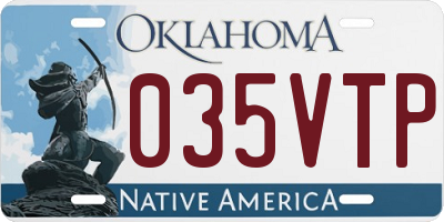 OK license plate 035VTP