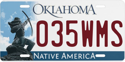OK license plate 035WMS