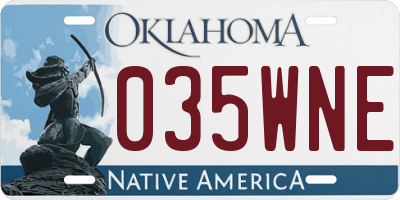 OK license plate 035WNE
