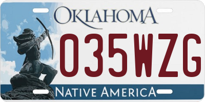 OK license plate 035WZG