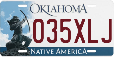 OK license plate 035XLJ