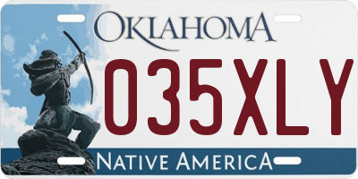 OK license plate 035XLY