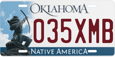 OK license plate 035XMB