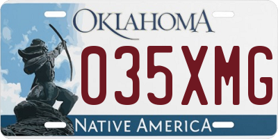 OK license plate 035XMG