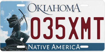 OK license plate 035XMT