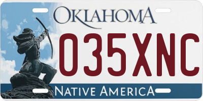 OK license plate 035XNC