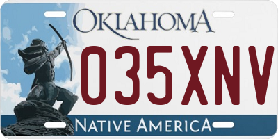 OK license plate 035XNV