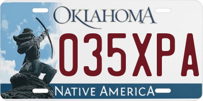 OK license plate 035XPA