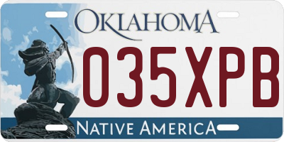 OK license plate 035XPB