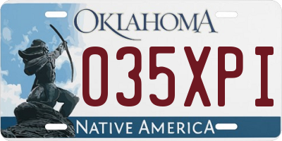 OK license plate 035XPI