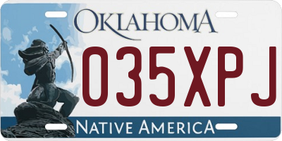 OK license plate 035XPJ