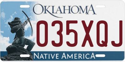 OK license plate 035XQJ