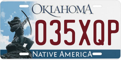 OK license plate 035XQP
