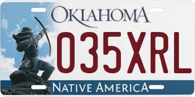 OK license plate 035XRL
