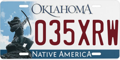 OK license plate 035XRW