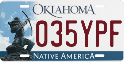 OK license plate 035YPF