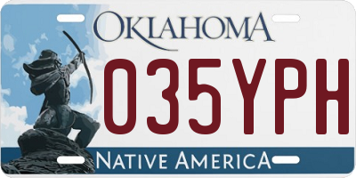 OK license plate 035YPH