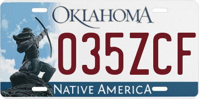 OK license plate 035ZCF