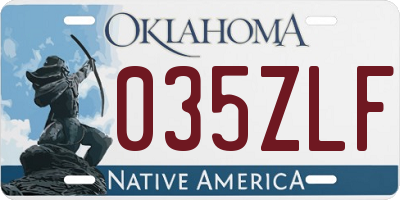 OK license plate 035ZLF