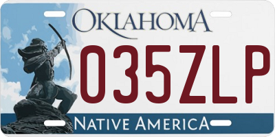 OK license plate 035ZLP
